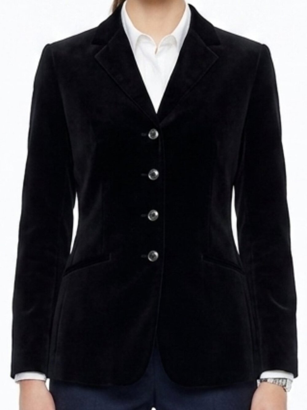 Beautiful Quality Fabric Long Black Blazer Classic Made in France